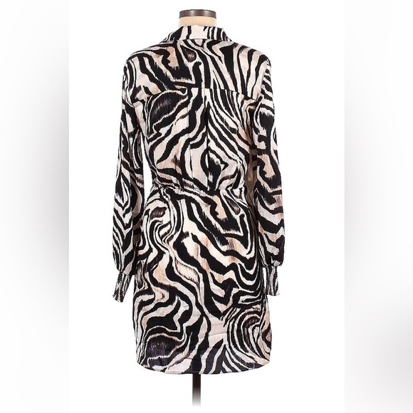 Anthropologie Dresses Zebra Printed Wrap Mini Dress - Picture 3 of 8